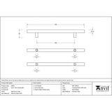 This is an image showing From The Anvil - Aged Brass (316) 0.6m T Bar Handle B2B 32mm Ø available from trade door handles, quick delivery and discounted prices