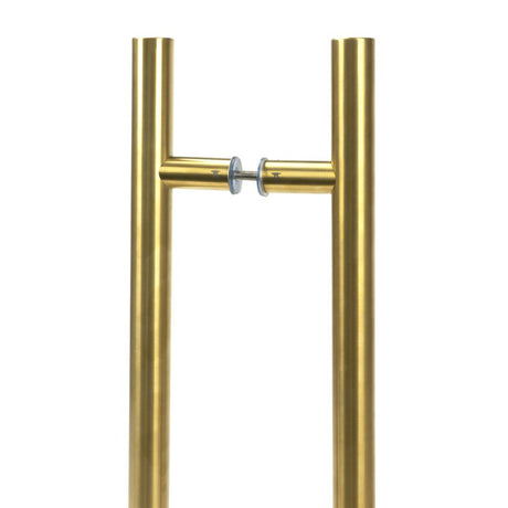 This is an image of From The Anvil - Aged Brass (316) 1.8m T Bar Handle B2B 32mm available to order from T.H Wiggans Architectural Ironmongery in Kendal, quick delivery and discounted prices.