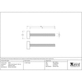 This is an image showing From The Anvil - Aged Brass (304) 100mm Bolt Fixings for T Bar (2) available from trade door handles, quick delivery and discounted prices