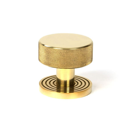 This is an image showing From The Anvil - Polished Brass Brompton Mortice/Rim Knob Set Knob (Beehive) available from trade door handles, quick delivery and discounted prices