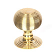 This is an image of From The Anvil - Polished Brass Beehive Centre Door Knob available to order from T.H Wiggans Architectural Ironmongery in Kendal, quick delivery and discounted prices.