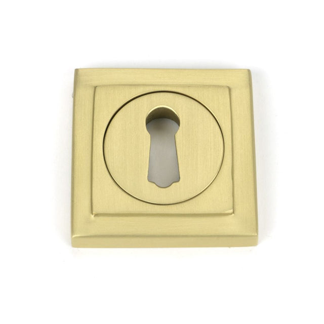 This is an image of From The Anvil - Satin Brass Round Escutcheon (Square) available to order from T.H Wiggans Architectural Ironmongery in Kendal, quick delivery and discounted prices.