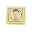 This is an image of From The Anvil - Satin Brass Round Euro Escutcheon (Square) available to order from T.H Wiggans Architectural Ironmongery in Kendal, quick delivery and discounted prices.