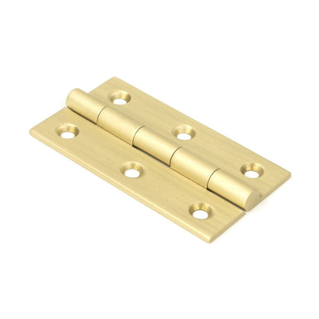 This is an image showing From The Anvil - Satin Brass 2.5" Butt Hinge (pair) available from T.H Wiggans Architectural Ironmongery in Kendal, quick delivery and discounted prices