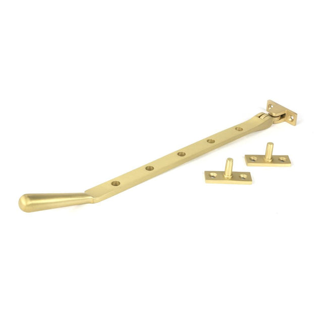 This is an image showing From The Anvil - Satin Brass 12" Newbury Stay available from T.H Wiggans Architectural Ironmongery in Kendal, quick delivery and discounted prices