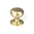 This is an image showing From The Anvil - Satin Brass Mushroom Cabinet Knob 32mm available from T.H Wiggans Architectural Ironmongery in Kendal, quick delivery and discounted prices