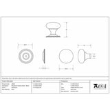 This is an image showing From The Anvil - Satin Brass Mushroom Cabinet Knob 38mm available from trade door handles, quick delivery and discounted prices