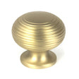 This is an image showing From The Anvil - Satin Brass Beehive Cabinet Knob 40mm available from T.H Wiggans Architectural Ironmongery in Kendal, quick delivery and discounted prices
