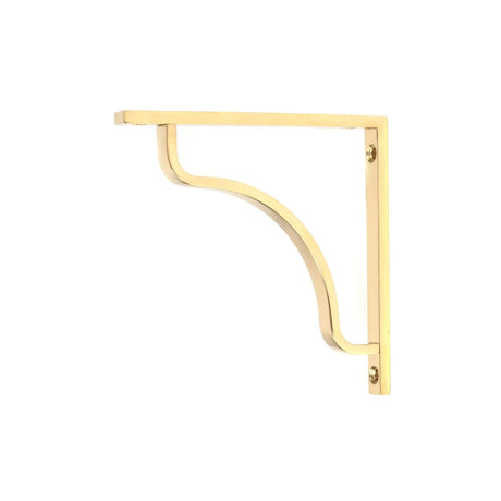 This is an image showing From The Anvil - Polished Brass Abingdon Shelf Bracket (150mm x 150mm) available from T.H Wiggans Architectural Ironmongery in Kendal, quick delivery and discounted prices