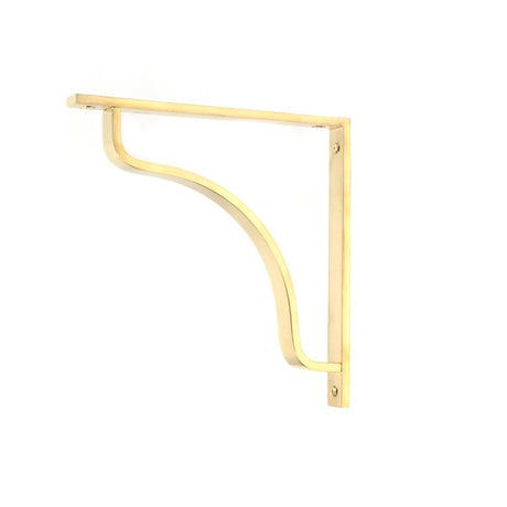 This is an image showing From The Anvil - Polished Brass Abingdon Shelf Bracket (200mm x 200mm) available from T.H Wiggans Architectural Ironmongery in Kendal, quick delivery and discounted prices