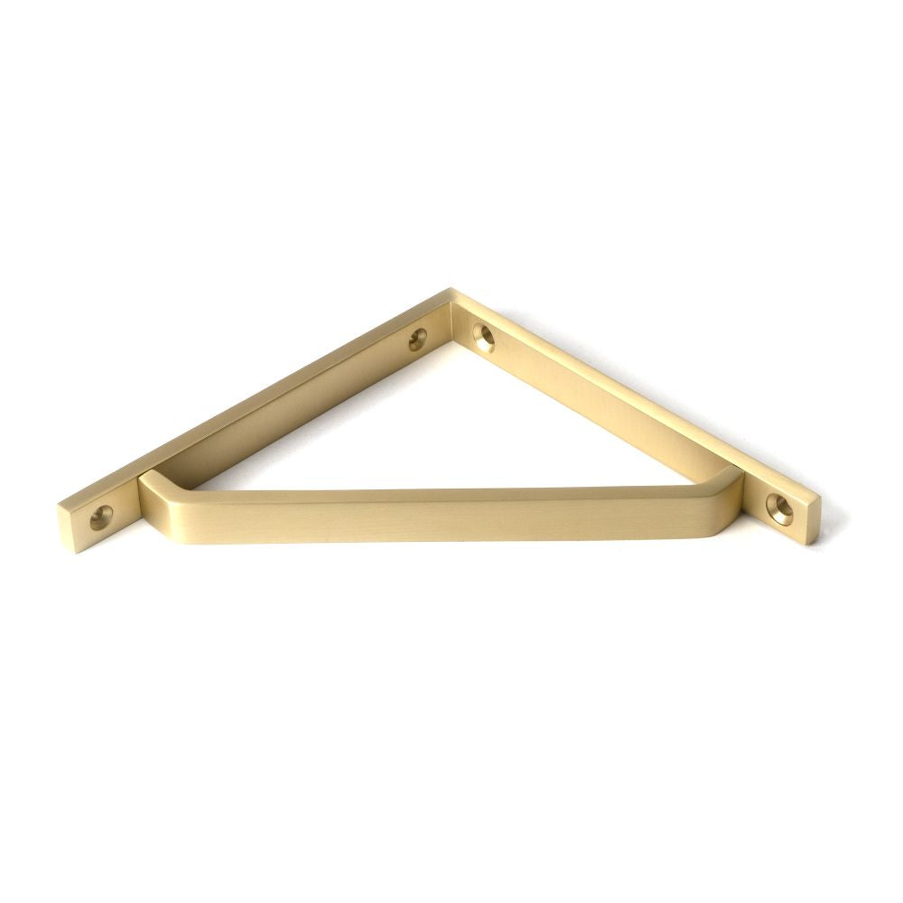 This is an image showing From The Anvil - Satin Brass Barton Shelf Bracket (150mm x 150mm) available from trade door handles, quick delivery and discounted prices