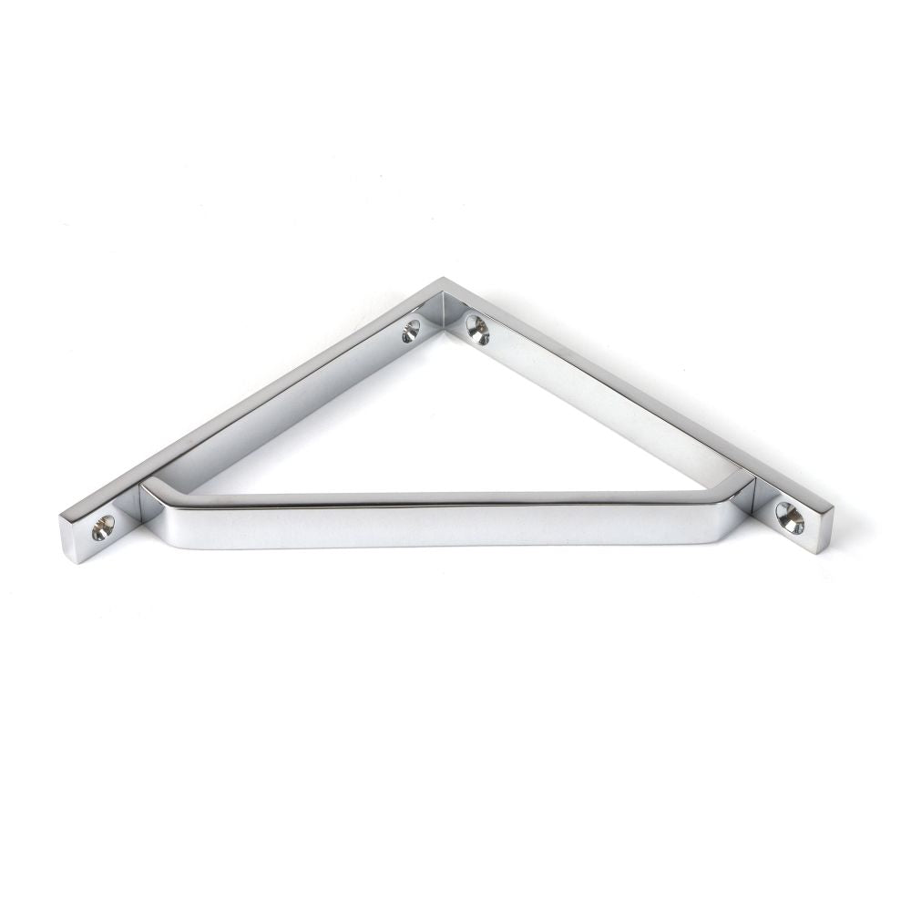 This is an image showing From The Anvil - Polished Chrome Barton Shelf Bracket (150mm x 150mm) available from trade door handles, quick delivery and discounted prices