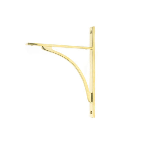 This is an image showing From The Anvil - Polished Brass Apperley Shelf Bracket (260mm x 200mm) available from T.H Wiggans Architectural Ironmongery in Kendal, quick delivery and discounted prices