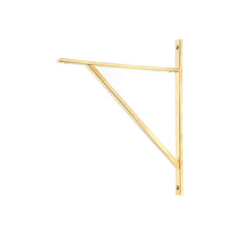 This is an image showing From The Anvil - Polished Brass Chalfont Shelf Bracket (314mm x 250mm) available from T.H Wiggans Architectural Ironmongery in Kendal, quick delivery and discounted prices
