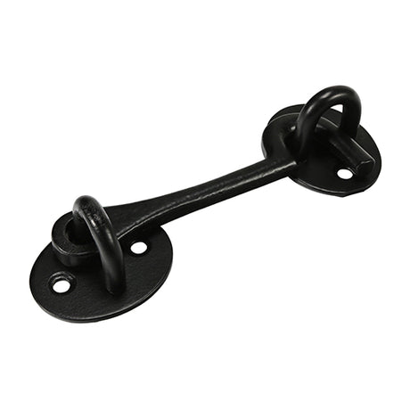 This is an image showing TIMCO Cabin Hooks - Black - 4" - 1 Each Plain Bag available from T.H Wiggans Ironmongery in Kendal, quick delivery at discounted prices.