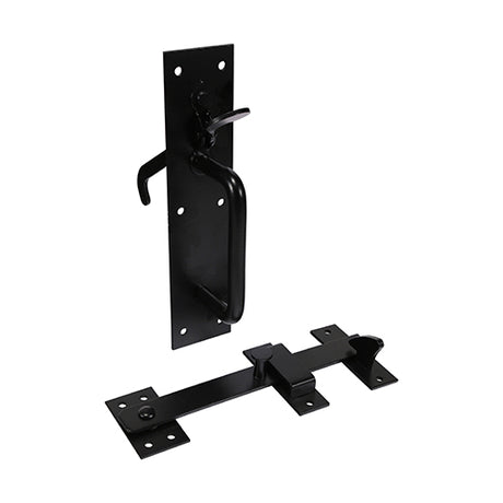This is an image showing TIMCO Suffolk Latch - Heavy Duty - Black - 219 x 50mm - 1 Each Plain Bag available from T.H Wiggans Ironmongery in Kendal, quick delivery at discounted prices.