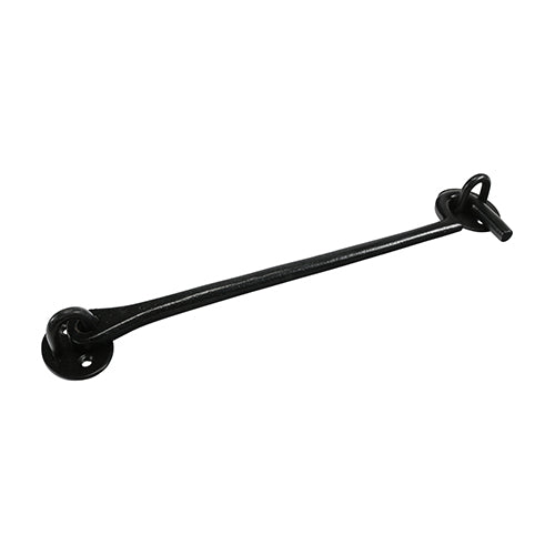 This is an image showing TIMCO Cabin Hooks - Black - 10" - 1 Each Plain Bag available from T.H Wiggans Ironmongery in Kendal, quick delivery at discounted prices.