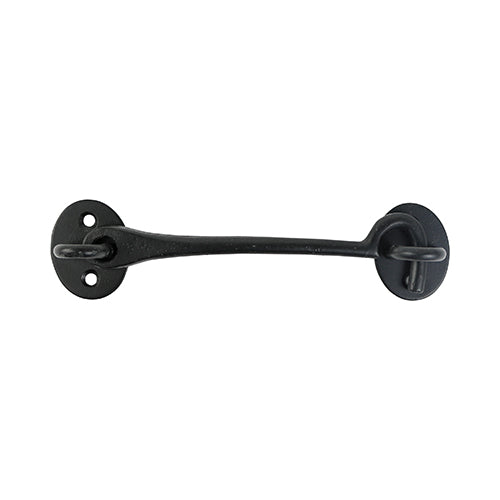 This is an image showing TIMCO Cabin Hooks - Black - 6" - 1 Each Plain Bag available from T.H Wiggans Ironmongery in Kendal, quick delivery at discounted prices.