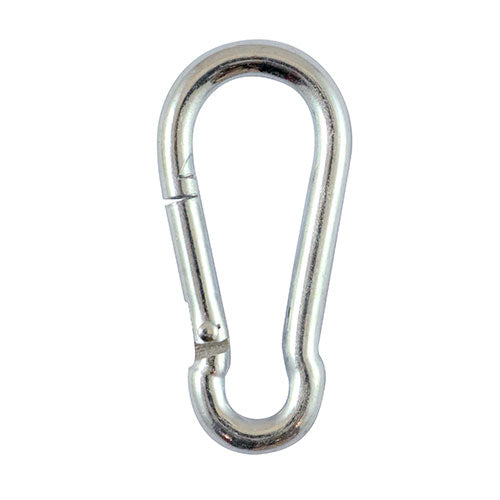 This is an image showing TIMCO Carbine Hooks - Zinc - 5mm - 10 Pieces Plain Bag available from T.H Wiggans Ironmongery in Kendal, quick delivery at discounted prices.