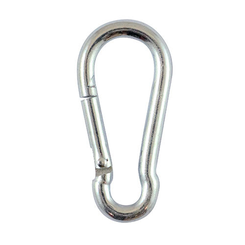 This is an image showing TIMCO Carbine Hooks - Zinc - 5mm - 5 Pieces TIMpac available from T.H Wiggans Ironmongery in Kendal, quick delivery at discounted prices.