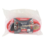 This is an image showing TIMCO Ratchet Strap - J Hook - Heavy Duty - 5m x 50mm - 1 Each Bag available from T.H Wiggans Ironmongery in Kendal, quick delivery at discounted prices.
