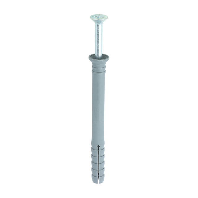 This is an image showing TIMCO Nylon Hammer Fixings - PZ - Zinc - 6.0 x 40 - 135 Pieces TIMbag available from T.H Wiggans Ironmongery in Kendal, quick delivery at discounted prices.