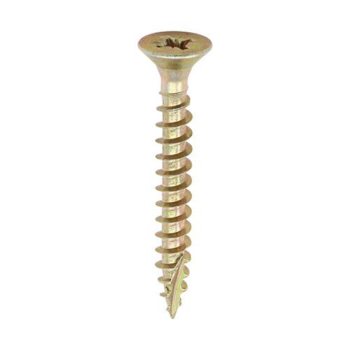 This is an image showing TIMCO Classic Multi-Purpose Screws - PZ - Double Countersunk - Yellow - 6.0 x 45 - 200 Pieces Box available from T.H Wiggans Ironmongery in Kendal, quick delivery at discounted prices.