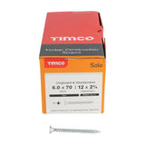 This is an image showing TIMCO Solo Chipboard & Woodscrews - PZ - Double Countersunk - Zinc - 6.0 x 70 - 200 Pieces Box available from T.H Wiggans Ironmongery in Kendal, quick delivery at discounted prices.