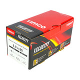 This is an image showing TIMCO Velocity Premium Multi-Use Screws - PZ - Double Countersunk - Yellow
 - 6.0 x 80 - 200 Pieces Box available from T.H Wiggans Ironmongery in Kendal, quick delivery at discounted prices.