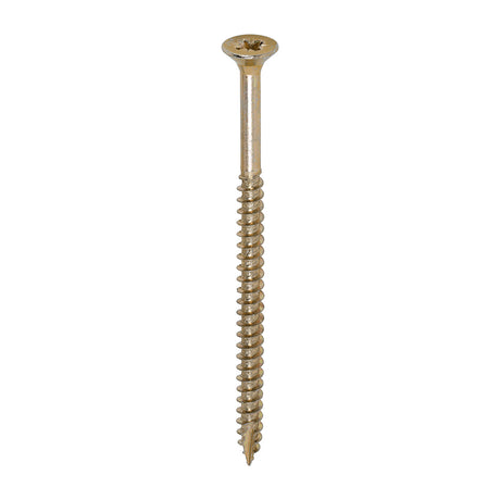This is an image showing TIMCO Classic Multi-Purpose Screws - PZ - Double Countersunk - Yellow - 6.0 x 100 - 100 Pieces Box available from T.H Wiggans Ironmongery in Kendal, quick delivery at discounted prices.