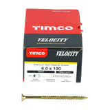 This is an image showing TIMCO Velocity Premium Multi-Use Screws - PZ - Double Countersunk - Yellow
 - 6.0 x 100 - 100 Pieces Box available from T.H Wiggans Ironmongery in Kendal, quick delivery at discounted prices.