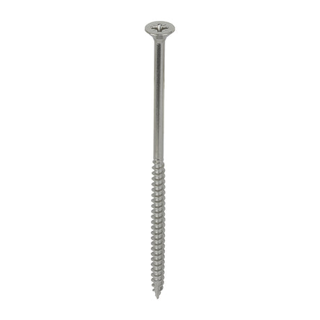 This is an image showing TIMCO Classic Multi-Purpose Screws - PZ - Double Countersunk - A4 Stainless Steel
 - 6.0 x 130 - 100 Pieces Box available from T.H Wiggans Ironmongery in Kendal, quick delivery at discounted prices.