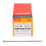 This is an image showing TIMCO Solo Woodscrews - PZ - Double Countersunk - Yellow - 6.0 x 180 - 100 Pieces Box available from T.H Wiggans Ironmongery in Kendal, quick delivery at discounted prices.
