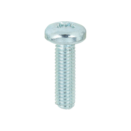 This is an image showing TIMCO Metric Threaded Machine Screws - PZ - Pan Head - Zinc - M6 x 20 - 100 Pieces Box available from T.H Wiggans Ironmongery in Kendal, quick delivery at discounted prices.