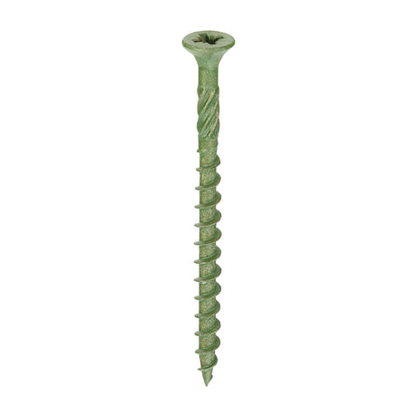 This is an image showing TIMCO Decking Screws - PZ - Double Countersunk - Exterior - Green - 4.5 x 60 - 1500 Pieces Tub available from T.H Wiggans Ironmongery in Kendal, quick delivery at discounted prices.