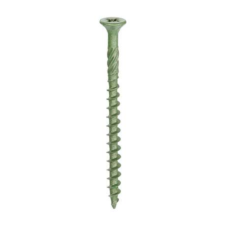 This is an image showing TIMCO Decking Screws - PZ - Double Countersunk - Exterior - Green - 4.5 x 60 - 200 Pieces Box available from T.H Wiggans Ironmongery in Kendal, quick delivery at discounted prices.