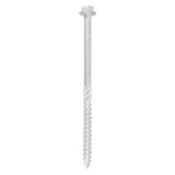 This is an image showing TIMCO Timber Frame Construction & Landscaping Screws - Hex - Exterior - Silver Organic - 6.0 x 100 - 10 Pieces TIMbag available from T.H Wiggans Ironmongery in Kendal, quick delivery at discounted prices.