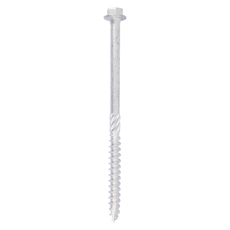 This is an image showing TIMCO Timber Frame Construction & Landscaping Screws - Hex - Exterior - Silver Organic - 6.0 x 100 - 10 Pieces TIMbag available from T.H Wiggans Ironmongery in Kendal, quick delivery at discounted prices.