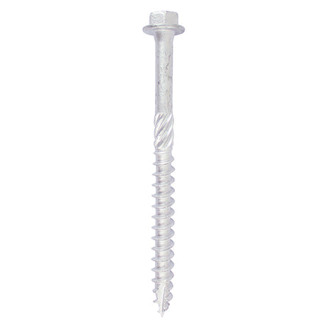 This is an image showing TIMCO Timber Frame Construction & Landscaping Screws - Hex - Exterior - Silver Organic - 6.0 x 60 - 10 Pieces TIMbag available from T.H Wiggans Ironmongery in Kendal, quick delivery at discounted prices.