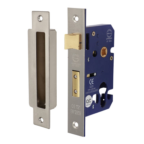 This is an image showing TIMCO Euro Sashlock - Satin Nickel - 66 case / 45.5 backset - 1 Each Box available from T.H Wiggans Ironmongery in Kendal, quick delivery at discounted prices.