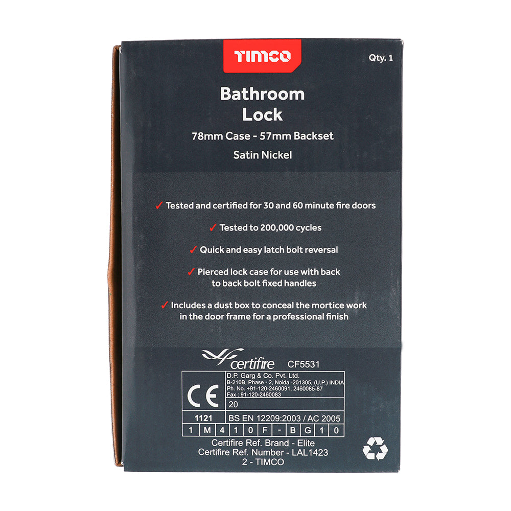 This is an image showing TIMCO Euro Sashlock - Satin Nickel - 66 case / 45.5 backset - 1 Each Box available from T.H Wiggans Ironmongery in Kendal, quick delivery at discounted prices.