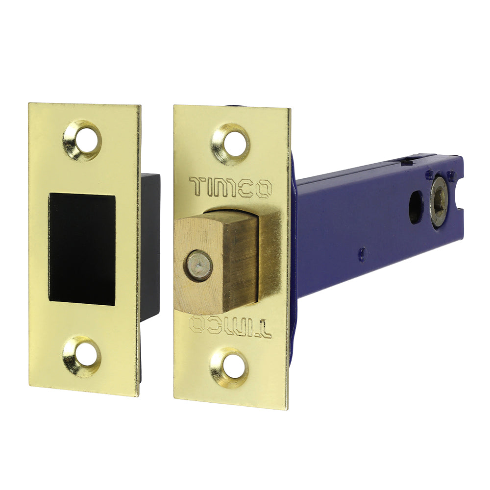 This is an image showing TIMCO Architectural Tubular Deadbolt - Electro Brass & Satin Nickel - 129 case / 108 backset - 1 Each Plain Bag available from T.H Wiggans Ironmongery in Kendal, quick delivery at discounted prices.