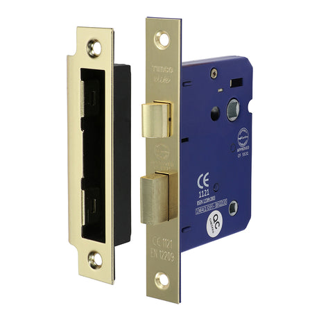 This is an image showing TIMCO Bathroom Lock - Electro Brass - 78mm - 1 Each Box available from T.H Wiggans Ironmongery in Kendal, quick delivery at discounted prices.