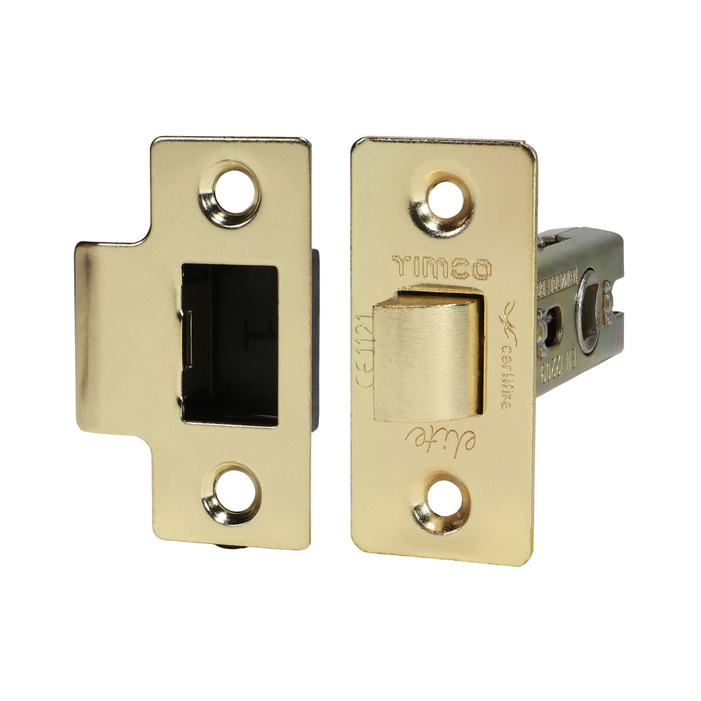This is an image showing TIMCO Tubular Latch - Electro Brass - 67 case / 45 backset - 1 Each Plain Bag available from T.H Wiggans Ironmongery in Kendal, quick delivery at discounted prices.