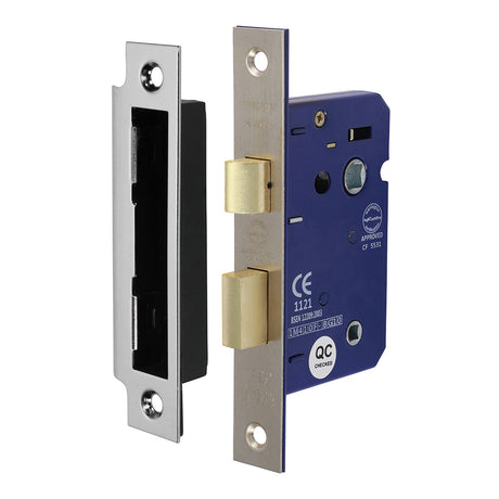 This is an image showing TIMCO Bathroom Lock - Satin Nickel - 65mm - 1 Each Box available from T.H Wiggans Ironmongery in Kendal, quick delivery at discounted prices.