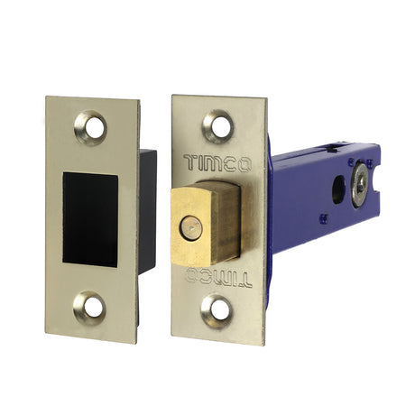 This is an image showing TIMCO Architectural Tubular Deadbolt - Electro Brass & Satin Nickel - 103.5 case / 82.5 backset - 1 Each Plain Bag available from T.H Wiggans Ironmongery in Kendal, quick delivery at discounted prices.