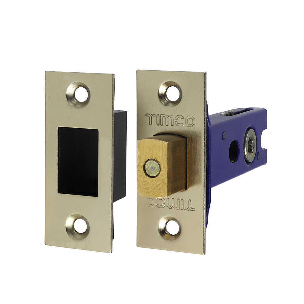 This is an image showing TIMCO Architectural Tubular Deadbolt - Electro Brass & Satin Nickel - 78 case / 57 backset - 1 Each Plain Bag available from T.H Wiggans Ironmongery in Kendal, quick delivery at discounted prices.