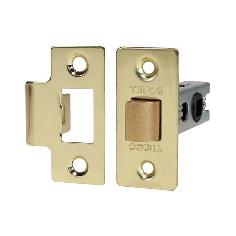 This is an image showing TIMCO Economy Tubular Latch - Electro Brass - 67 case / 45 backset - 1 Each Plain Bag available from T.H Wiggans Ironmongery in Kendal, quick delivery at discounted prices.