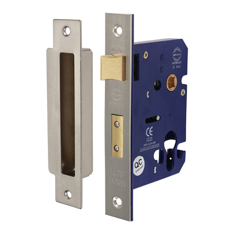 This is an image showing TIMCO Euro Sashlock - Satin Nickel - 78 case / 56 backset - 1 Each Box available from T.H Wiggans Ironmongery in Kendal, quick delivery at discounted prices.