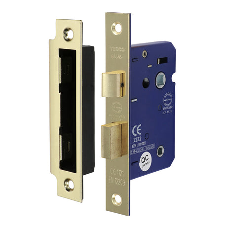 This is an image showing TIMCO Bathroom Lock - Electro Brass - 65mm - 1 Each Box available from T.H Wiggans Ironmongery in Kendal, quick delivery at discounted prices.